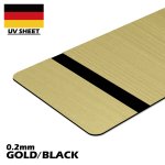 画像1: ドイツ製2層板 UVシート BRUSH (金/黒) つや消し 300×600×0.2mm (1)