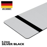 画像1: ドイツ製2層板 UVシート BRUSH (銀/黒) つや消し 300×600×0.2mm (1)